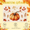 Fall Table Runner 12x18in Linen White Pumpkin Maple Leaves Placemats