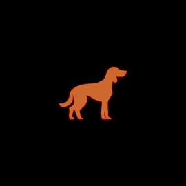 Coonhound Dog Silhouette Glow in The Dark Sticker Decal for Phone Tablet Laptop Car Truck Window | 4" Sticker | Orange