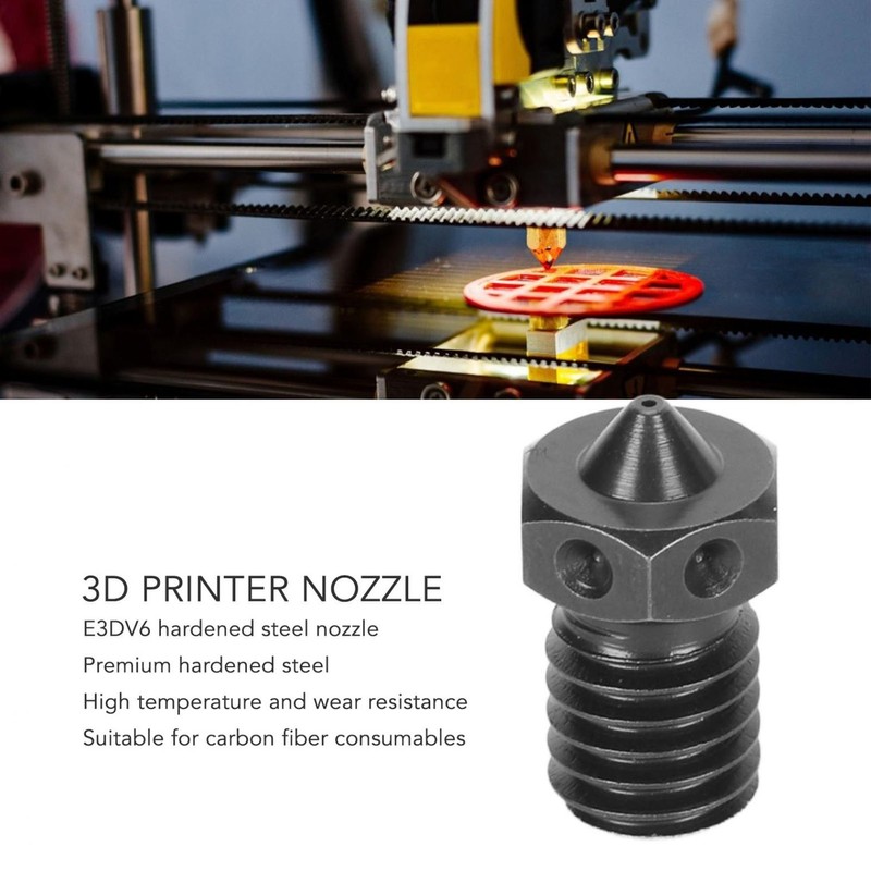 3 Pcs 3D Printer Nozzle 0.4mm M6x12.5mm High Temperature Resistance