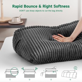 Z-hom Large Wedge Pillow Headboard, Twin Triangular Headboard Pillow, Reading Pillow Standard Bed with a Roll Pillow for Bed Sitting Up Sleeping, Backrest Cushion Headboard Gap Pillow for Back, Grey