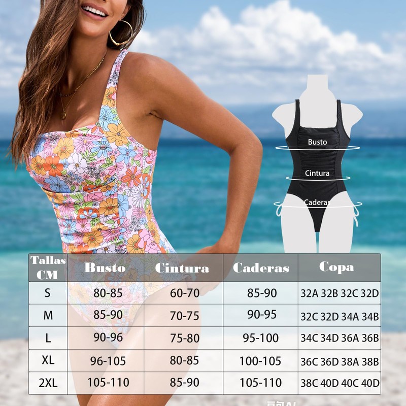 Traje de Baño para Mujer, Una Pieza, Diseño Completo (MX/US,