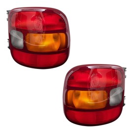Brock Replacement Driver and Passenger Set Tail Lights Compatible with 1999-2003 Silverado Sierra 1500 Stepside Pickup Truck 19169012 19169013