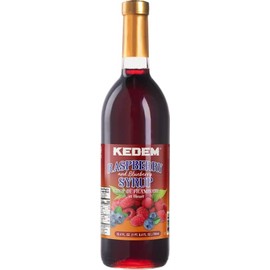 Kedem Real Raspberry and Blueberry Syrup 25.4oz | Made with Real Berries | Nostalgic Taste, Perfect for Drinks, Desserts and More!