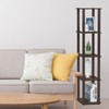 FURINNO Turn-S-Tube 5-Tier Corner Square Rack Display Shelf, Walnut/Brown