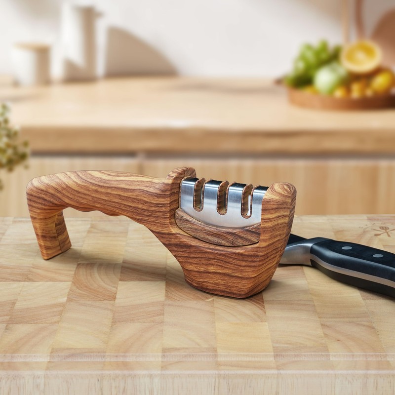 Knife Sharpener Professional 3-Stage Handheld Sharpening with Diamond Surface For