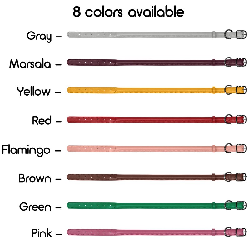 BUDKAS Rolled Leather Dog Collar for Small Medium Large Dogs