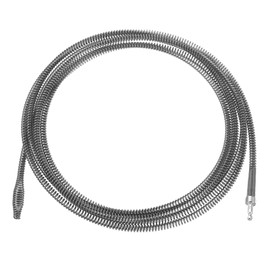 sourcing map 1 Pcs Drain Clog Remover 196.8 inch 5 M 10mm Thick, Drain Augers Hair Remover Spring Cable with Electric Drill Connector, Plumbing Snake for Kitchen Sink, Bathtub Drain Toilet