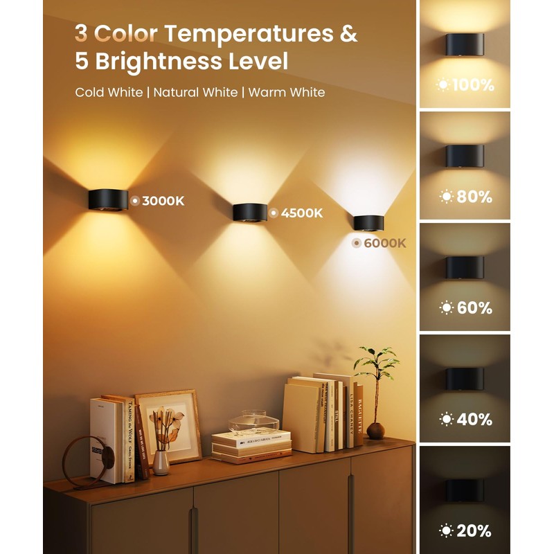 FULEN 4 Pack Motion Sensor Wall Lamp with Remote Control