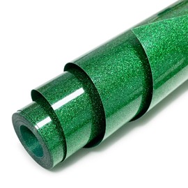 WRTUUED Green Glitter HTV Heat Transfer Vinyl Rolls 12" x10ft - Iron On Vinyl HTV for All Cutting Machines，Easy to Cut & Weed & Transfer，DIY T-Shirt Material for Apparel