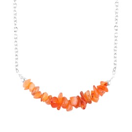 Gempires Carnelian Necklace, Crystal Necklace for Girls, July Birthstone Gifts, Gift for Her, 16 + 2 Inch Adjustable Chain