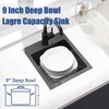 Hotis Black Drop In Bar Sink, 15x15 Small Kitchen Sink