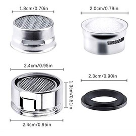 Faucet Aerator Kitchen Sink Replacement Parts With Brass Shell 15/16-Inch Male Threads Filter With Gasket for Kitchen Bathroom - 4 Pack