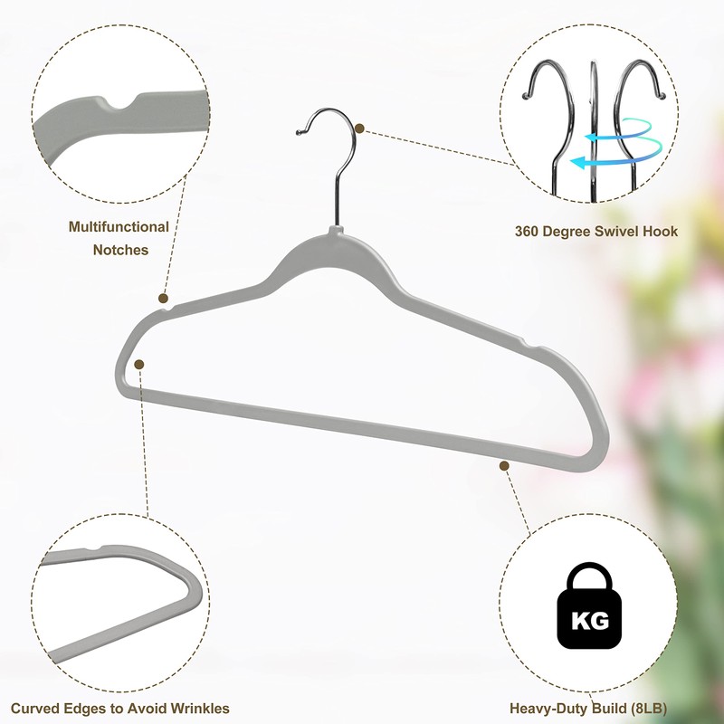 Quality Hangers Clothes Set 50 Pack - Non-Velvet Plastic for