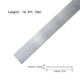 Silver Metalized Brushed Finish Molding Trim, Peel and Stick Strip for Mirror Frame, Wall, Fireplace and Home DIY Decoration (16.4 ft x 0.4 inch)