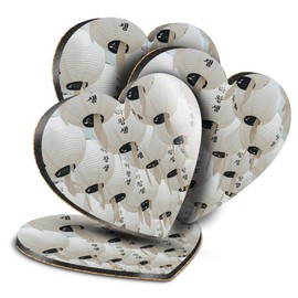 Destination Vinyl ltd Great Coasters (Set of 4) Heart - Paper Lanterns Seoul South Korea Drink Glossy Coasters/Tabletop Protection for Any Table Type #45987