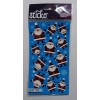Sticko Stickers Metallic SANTAS AND SNOWFLAKES 12 Pieces NIP