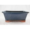 Rectangular Glazed Bonsai Pot, Cactus & Succulent Planter with Mesh