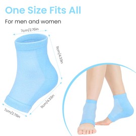AOOWU Moisturizing Heel Socks, 2 Pairs Gel Heel Socks for Day Night Care, Soft Moisturizing Socks Gel Lining Infused for Dry Feet, Cracked Heel Repair Treatment, Socks for Women Men Foot Care