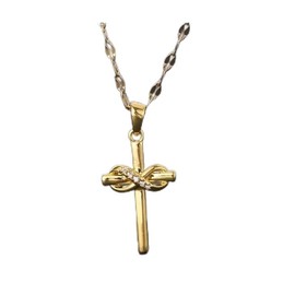 Celestara Jewelry, 18K Gold-Plated Infinity Love Cross Pendant Necklace, 18" Inch Chain for Men & Women (with Exquisite Box)