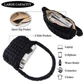 Hjpzrui Quilted Puffer Tote Bag Crossbody Bags for Women Bubble Bag Puffy Purse Shoulder Bag