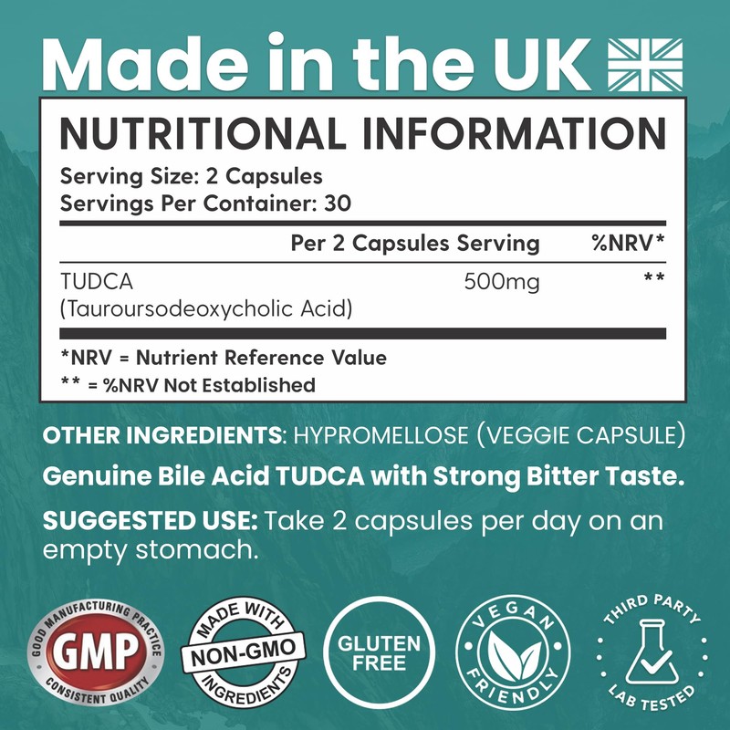 TUDCA Bile Salts Liver Support Supplement - 60 Capsules -