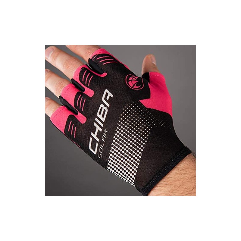 Chiba Solar Cycling Gloves Short Black / Pink 2021 Size: