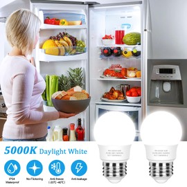 3-Pack A15 Refrigerator Light Bulb 40W Equivalent, 120V Fridge Waterproof LED Bulbs 4W Daylight White 5000K, E26 Base Freezer Home Lighting, Non-dimmable