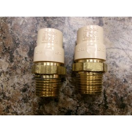 KBI 2 PCS. NOS 1/2" LEAD FREE BRASS MALE NPT X 1/2" CPVC ADAPTER FITTING A242