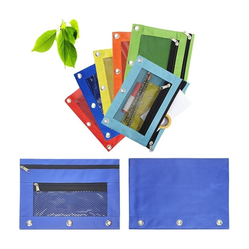 Wanfoou Pencil Pouch 3 Ring 8 Pack Pencil Pouch for