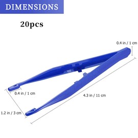 BZKSER Plastic Tweezers - 20 Pieces Lightweight Plastic Tweezers for Picking and Placing Beads, Multifunctional Bead Tweezers for Bead Crafts, Electronics, DIY, Repair Tool