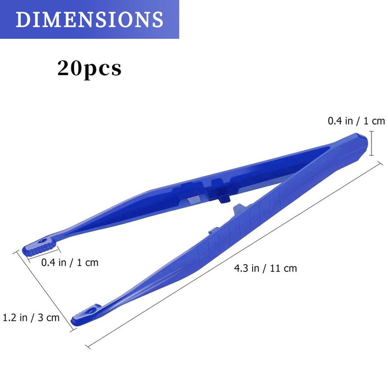 BZKSER Plastic Tweezers - 20 Pieces Lightweight Plastic Tweezers for
