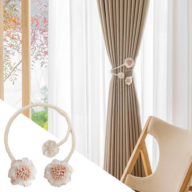 Cute Curtains Tiebacks | Artificial Twist Bough Flower Curtains Holdbacks