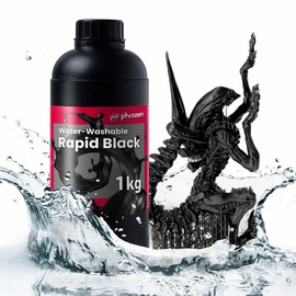 phrozen Water-Washable 3D Printer Resin [Rapid Black], 405nm LCD UV-Curing Photopolymer Resin for High Precision Printing, Low Odor, Non-Brittle, Easy to Clean and Cure (1KG)