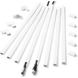 ZhiYo Cord Hider Wall for One Cord, 136in Covers Wires on S -136in, White