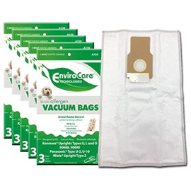 EnviroCare Replacement Anti-Allergen Vacuum Bags for Kenmore 50688 and 50690, L, and O, Panasonic Type U-2, U-10 Uprights 15 Pack, White