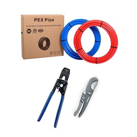 EFIELD PEX Pipe Tubing/Tool Combo BLUE&RED 3/4 Inch 2X 75ft Rolls 150FT Length For with Pex Cinch Clamp Crimping Tool and Pipe Cutter