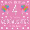 Hunts England - Goddaughter 4th Birthday Card - Happy Birthday
