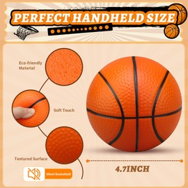 13CM Mini Foam Basketball Replacement Ball for indoor Basketball Hoop, Orange Silent Soft Basketball Squeeze Stress Ball Quiet Bouncy Ball Toy for Kids Toddler, Ball for Beach Pool Indoor Outdoor