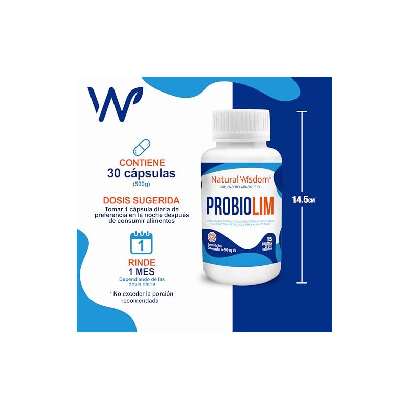 NW Probiolim con Probioticos Mujer Hombre Bifidobacterium Longum BB536 y