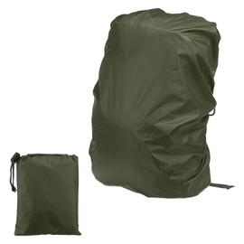 PATIKIL 15-25L Waterproof Backpack Rain Cover with Anti-Slip Cross Buckle Straps & Drawstring Bag for Hiking Camping Traveling, S, Dark Green Checkered