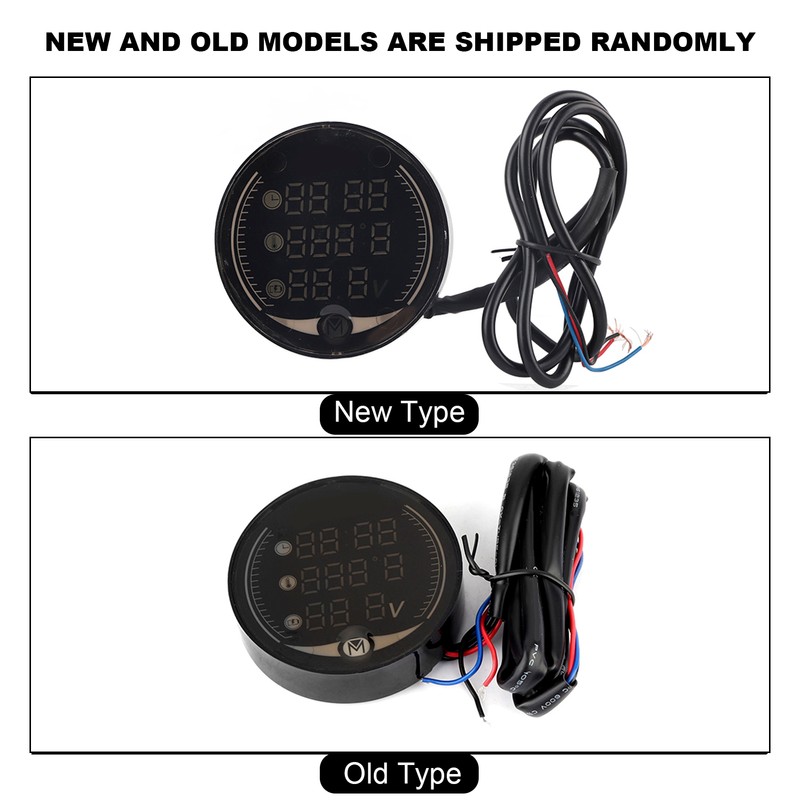 3-in-1 Motorcycle Electronic Digital Thermometer Voltmeter Time Clock Temperature Gauge
