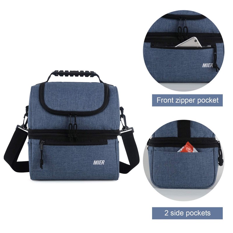 MIER Insulated Lunch Box Insulated Cool Tote Bag Lunch Kit