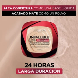 L´Oréal Paris base de maquillaje en polvo de larga duración Infallible 24h Freshwear, Tono 220 Sand, 9gr