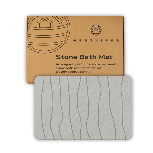 NESTVIBES Diatomaceous Earth Bath Mat - Quick Drying, Super Absorbent,