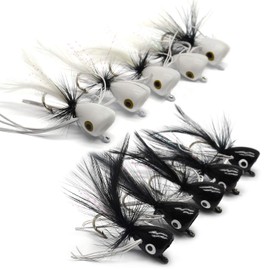 Bass Fly Popper Fly Fishing Popper Flies Kit Panfish Bass Fishing Popper Topwater Bait (Oversize Kit)