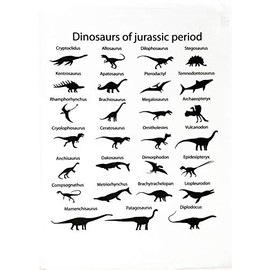 Half a Donkey Dinosaurs of the Jurassic Period - large Cotton Tea Towel