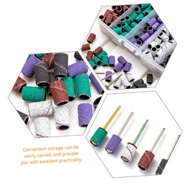 Healvian 2sets Nail Grinding Sanding Bands for Nail Drill Manicure Polishing with Mandrel Material Multi-grit for Home