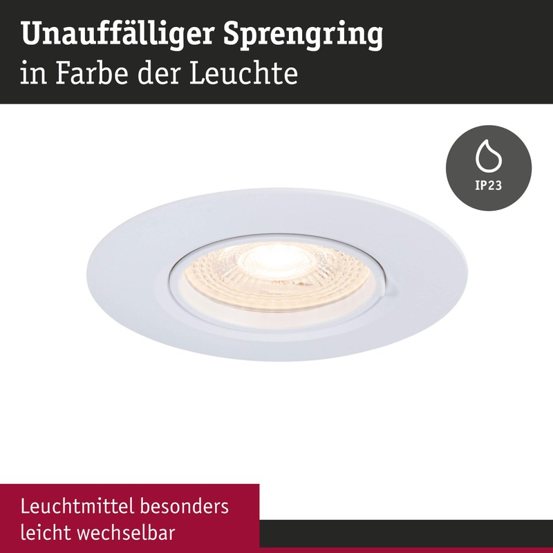 Paulmann 92112 Recessed Light Set of 3 Rigid Round 90