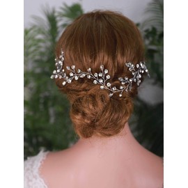 YERTTER Bridal Rhinestones Gold Silver and Rose Gold Handmade Headbands for Wedding Party Crystal Floral Leaf Bridal Hair Accessories (Gold)
