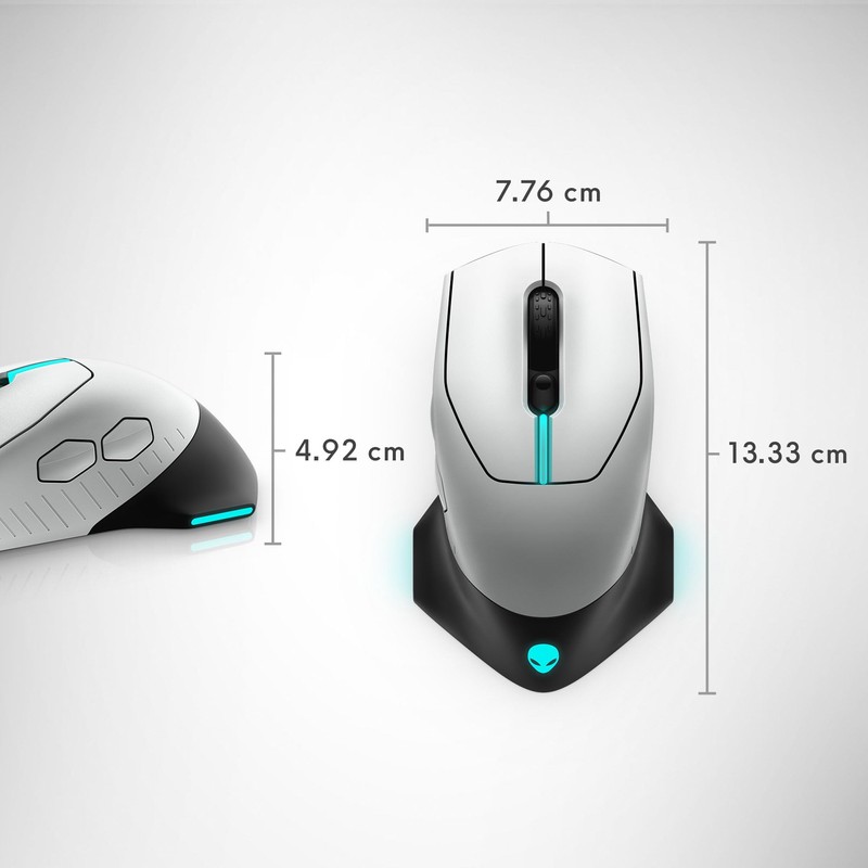 Alienware Wired/Wireless Gaming Mouse AW610M - 16000 DPI, Optical Sensor,